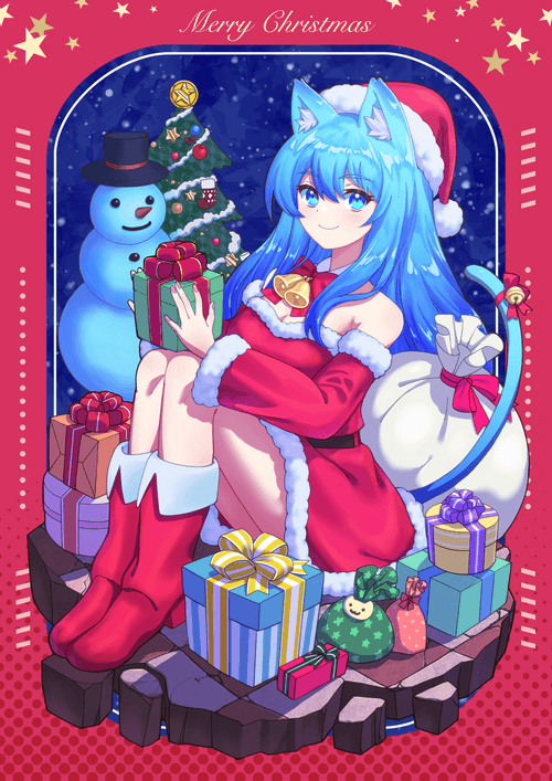 Christmas Cat Girl