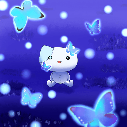 つぎはぎ猫と青く光る蝶