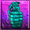 Green Wrinkled Grenade with Neon Pink & Purple Fabric