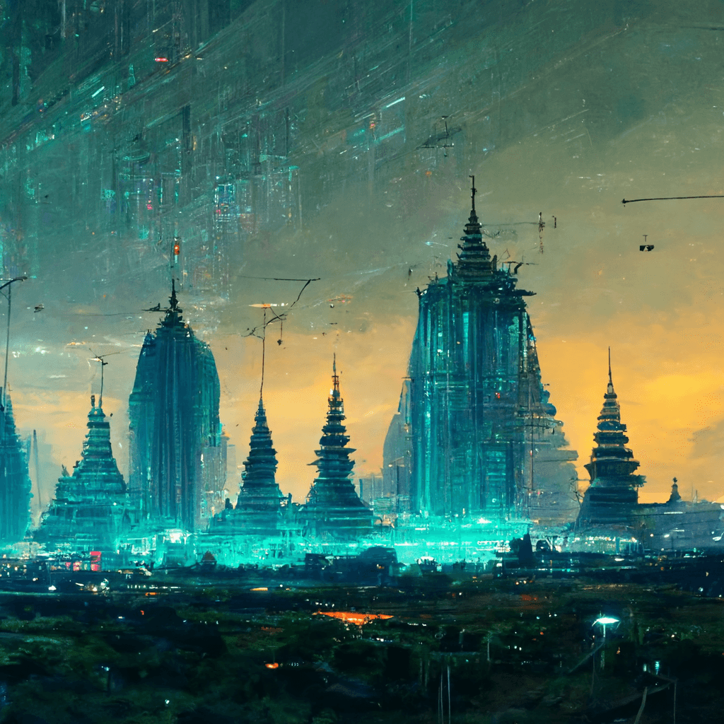 Cyberpunk Myanmar City 2
