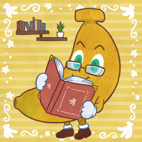 ＃005 reading banana