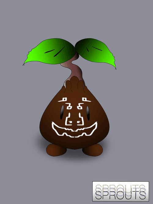 white tribal dark orange sprout 