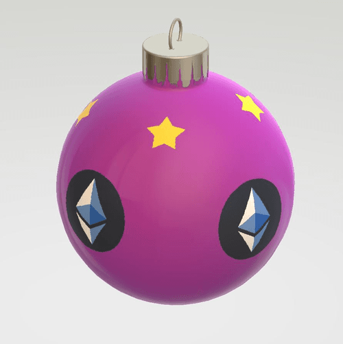 3D - Christmas Tree Ball Purple