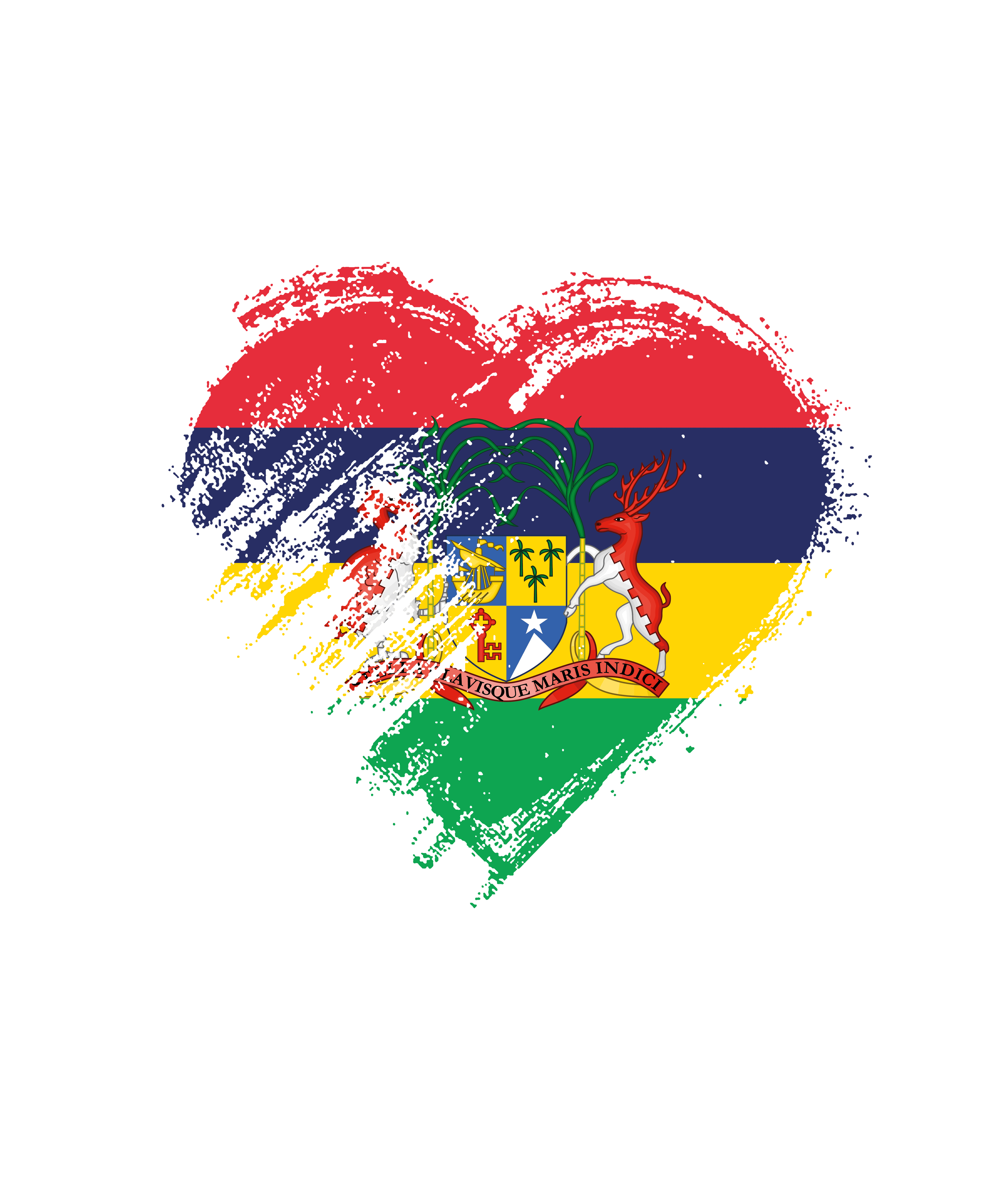 Grungy Love Flags -- Mauritius
