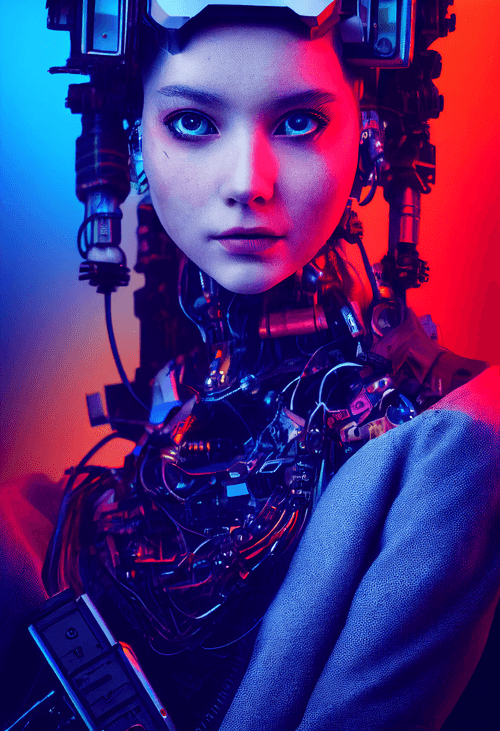 Neon Girl Cyborg