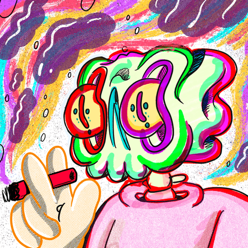 Smoking Skull #542