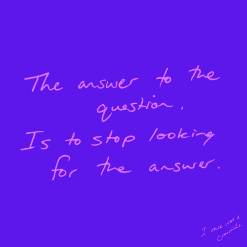 I Once Was a Crocodile 012/ The Question