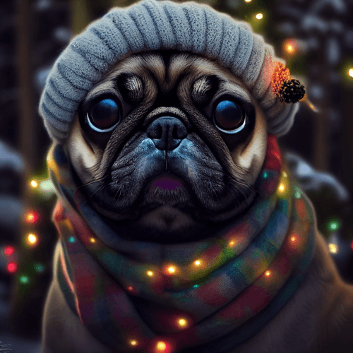 Winter Snuggle Pug