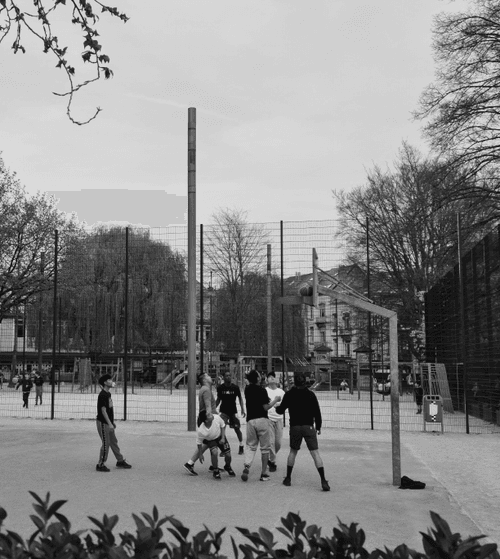 Street photo in black and white