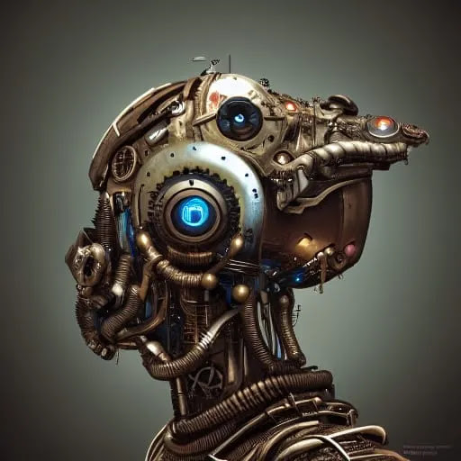 Steampunk Cyborg Head's Up #113