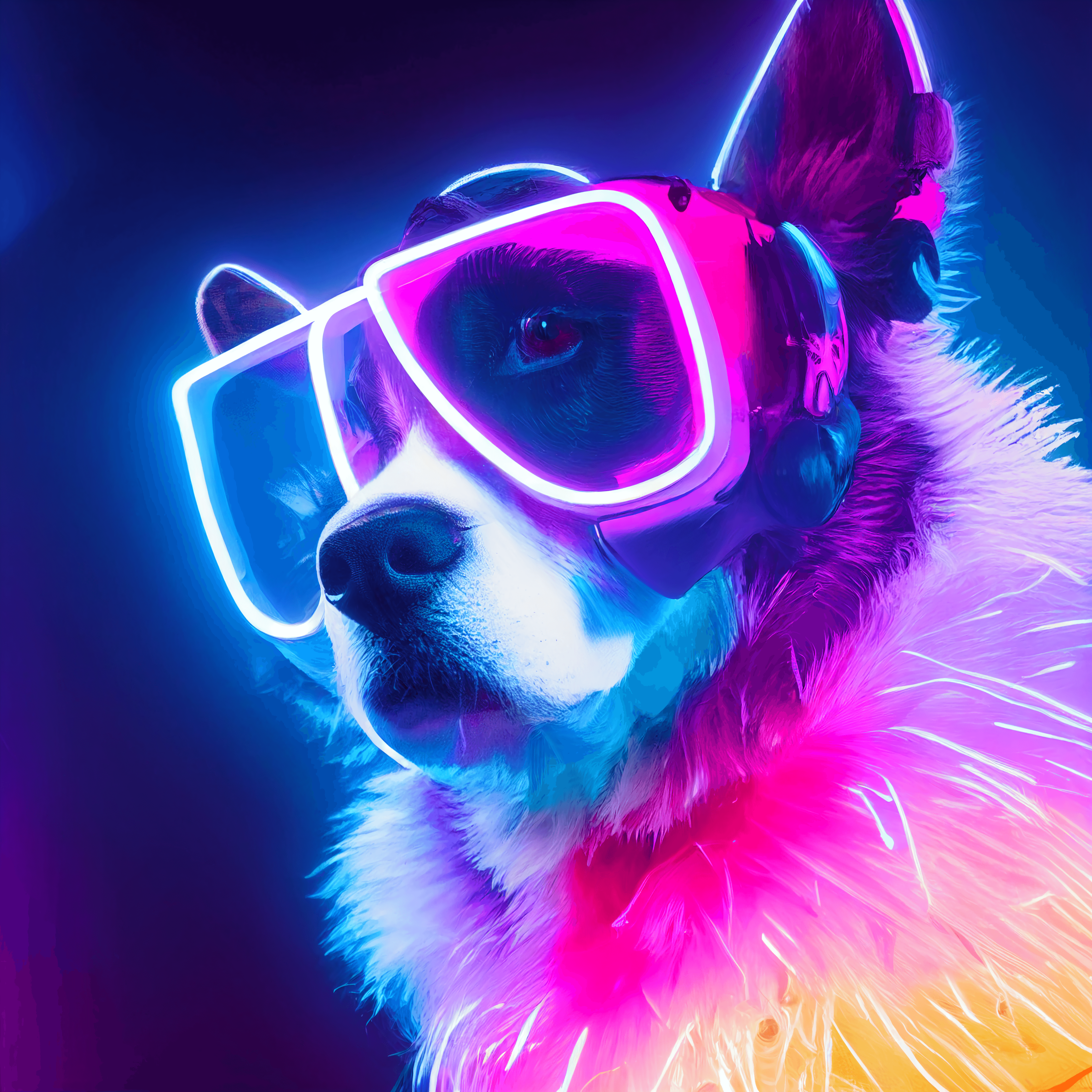 Psychedelic Neon Cyber Dogs 25