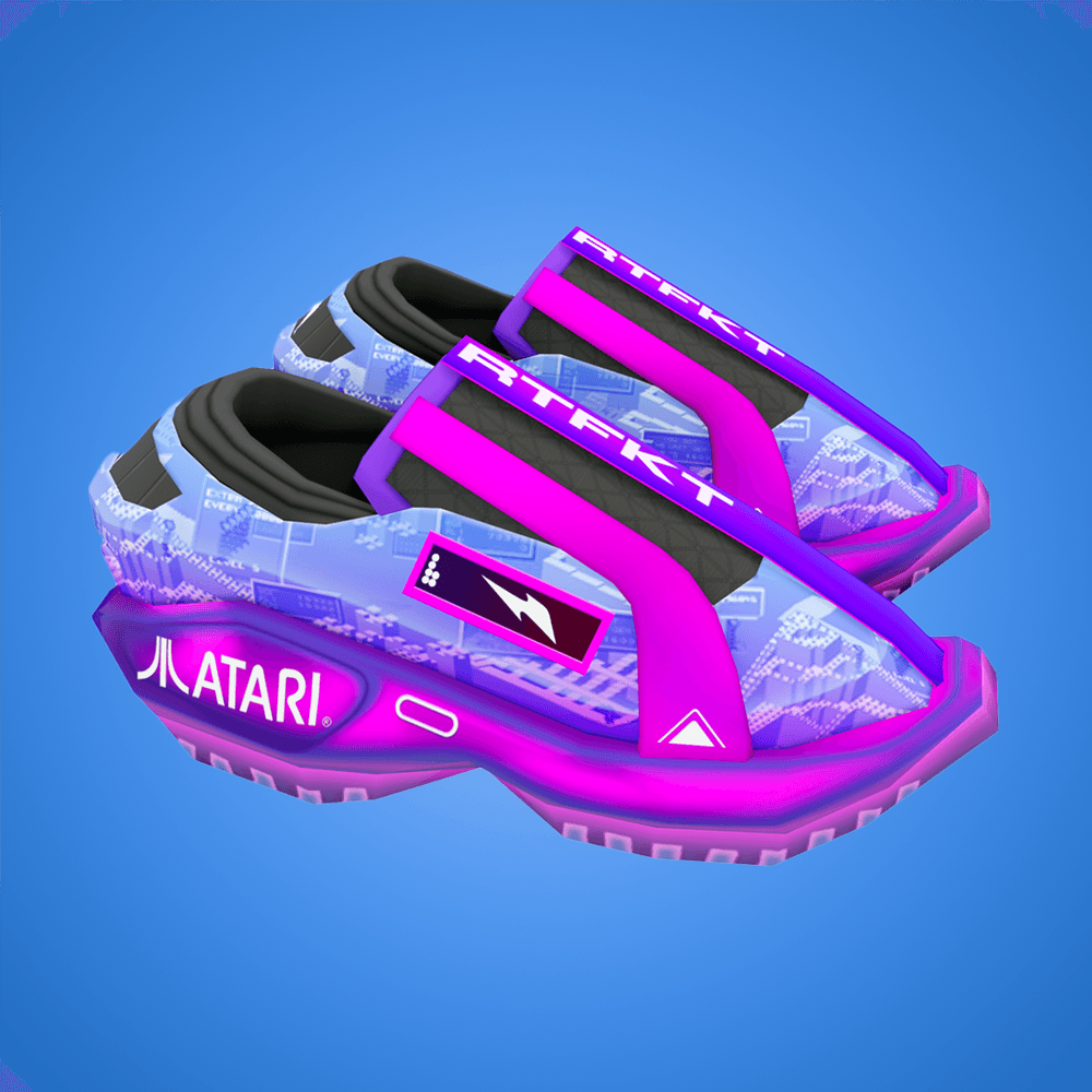 Purple RTFKT X Atari Sneakers - Decentraland Wearables | OpenSea