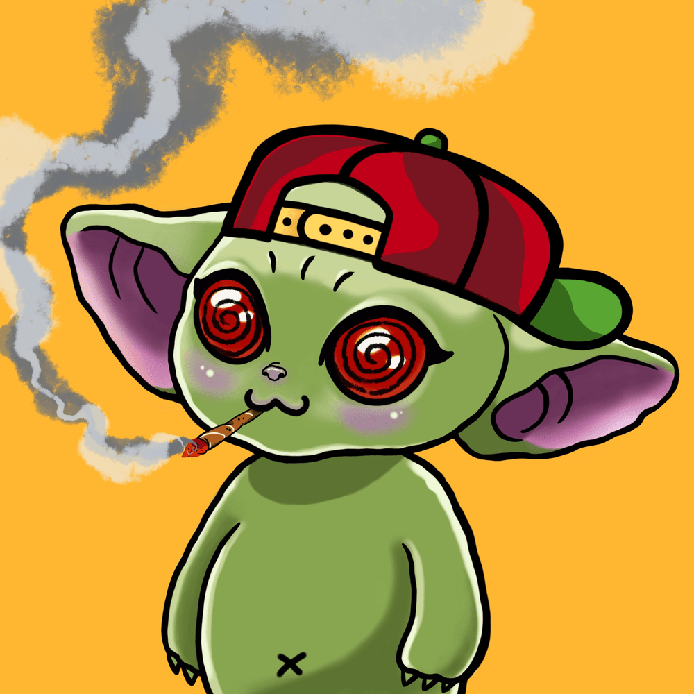 Baby Yoda smoking weed - Cutie baby yoda | OpenSea