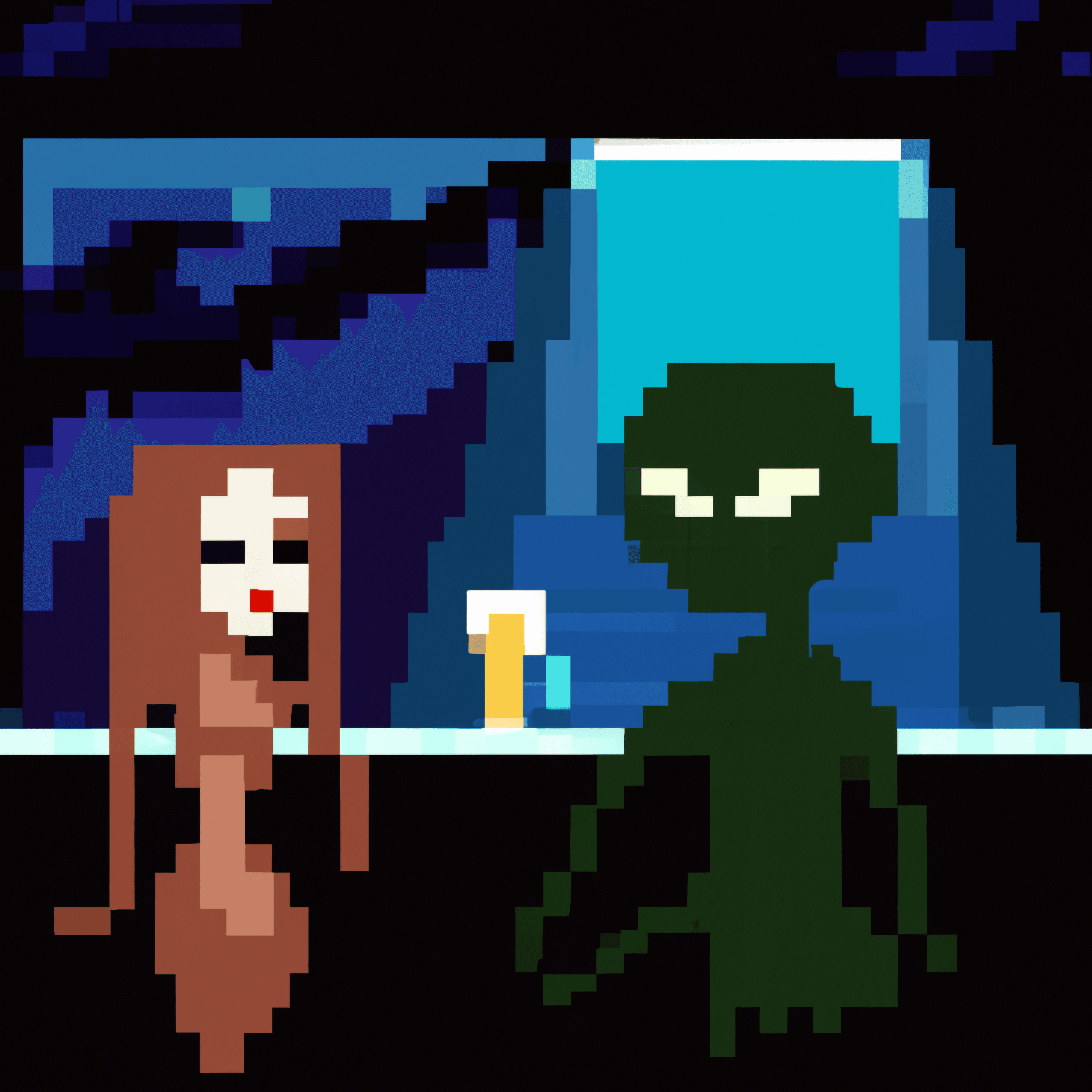 Mona Lisa Meets an Alien in a Bar #4