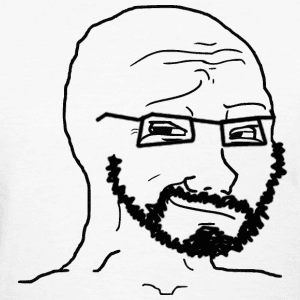 Bearded Wojak Wearing Glasses and Smirking - Wojak Feels Guy | OpenSea