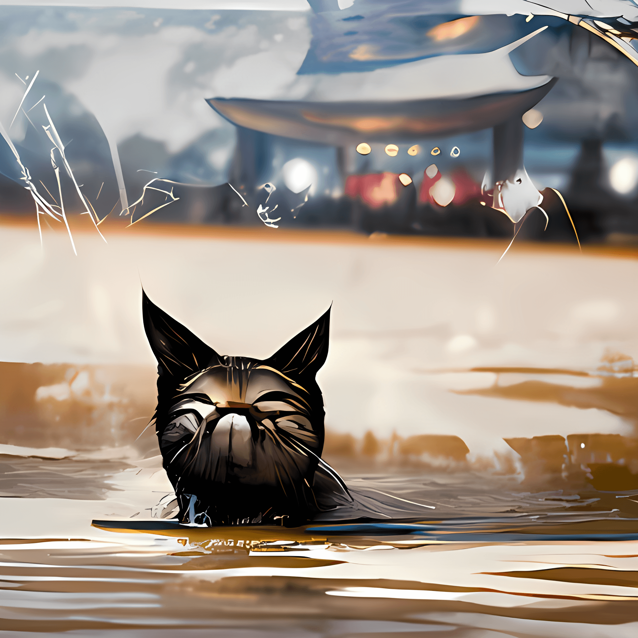 Magical cat of Japan