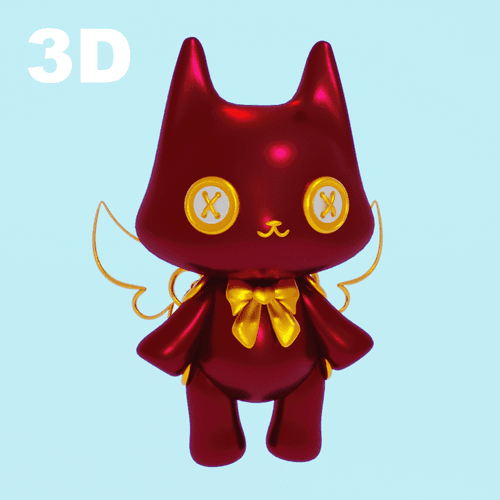 【3D】collector's friend dark red cat