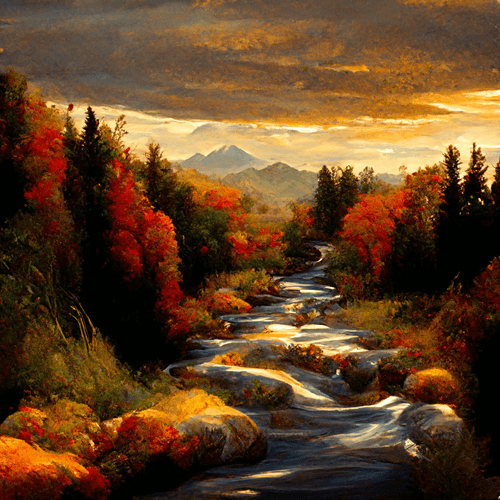 Meandering stream through fall colors_001