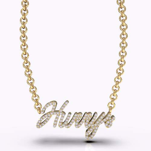 Hunny Yellow Gold Name Pendant 