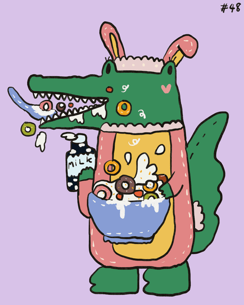 48 Croco eat Breakfast Cereal