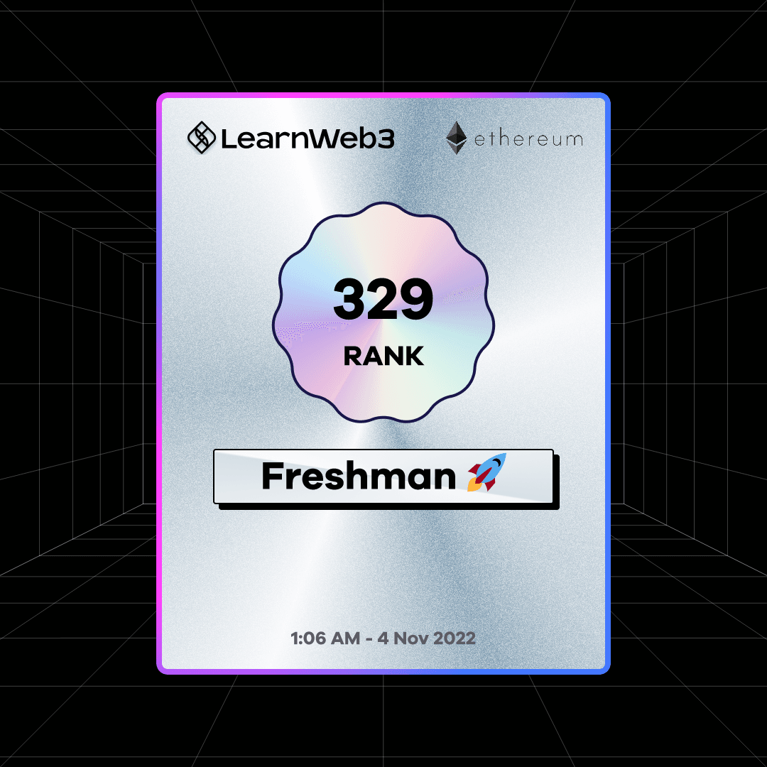 Freshman 🚀 - Certificate