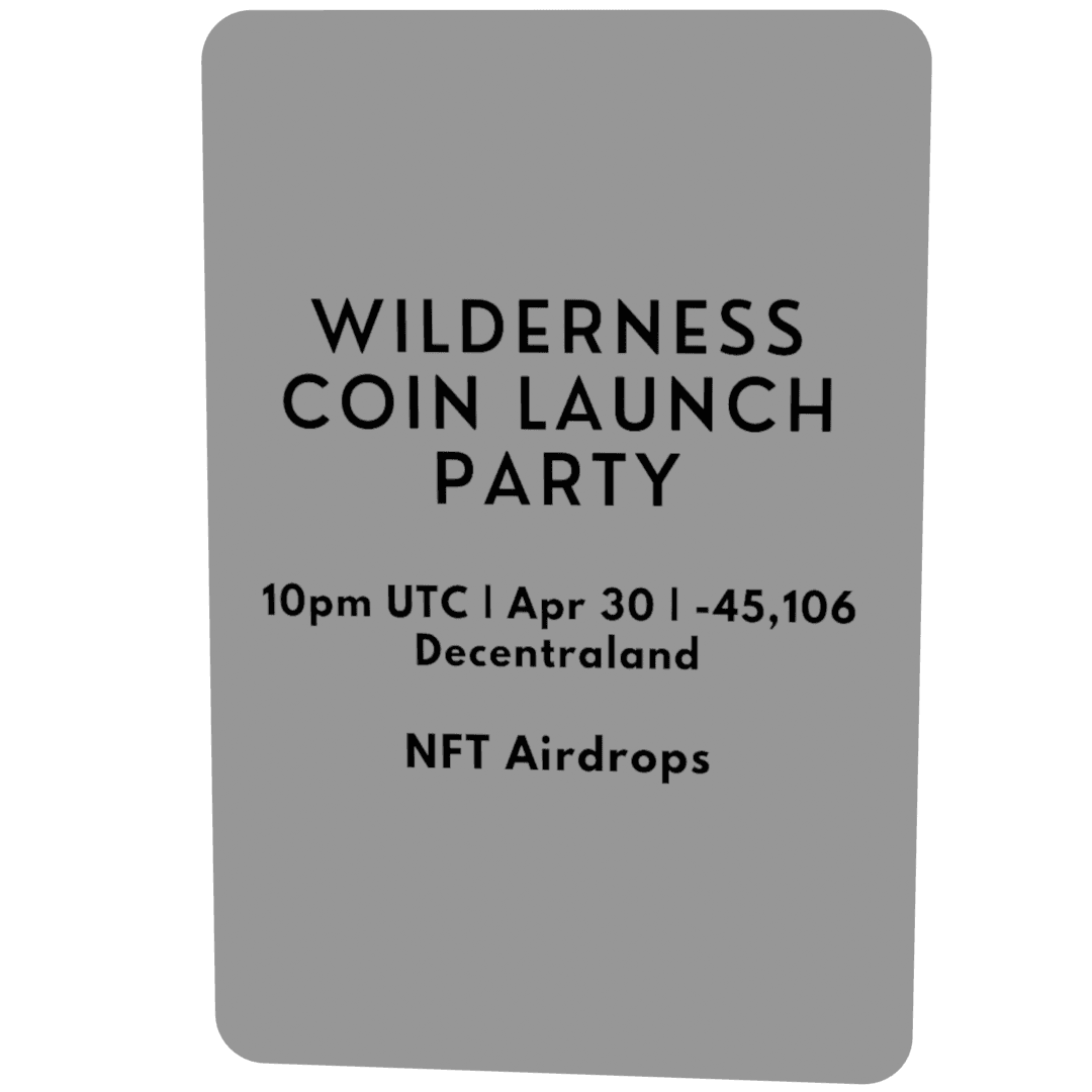 Wilderness Coin Launch Party Invite Wilderness Coin Launch Party