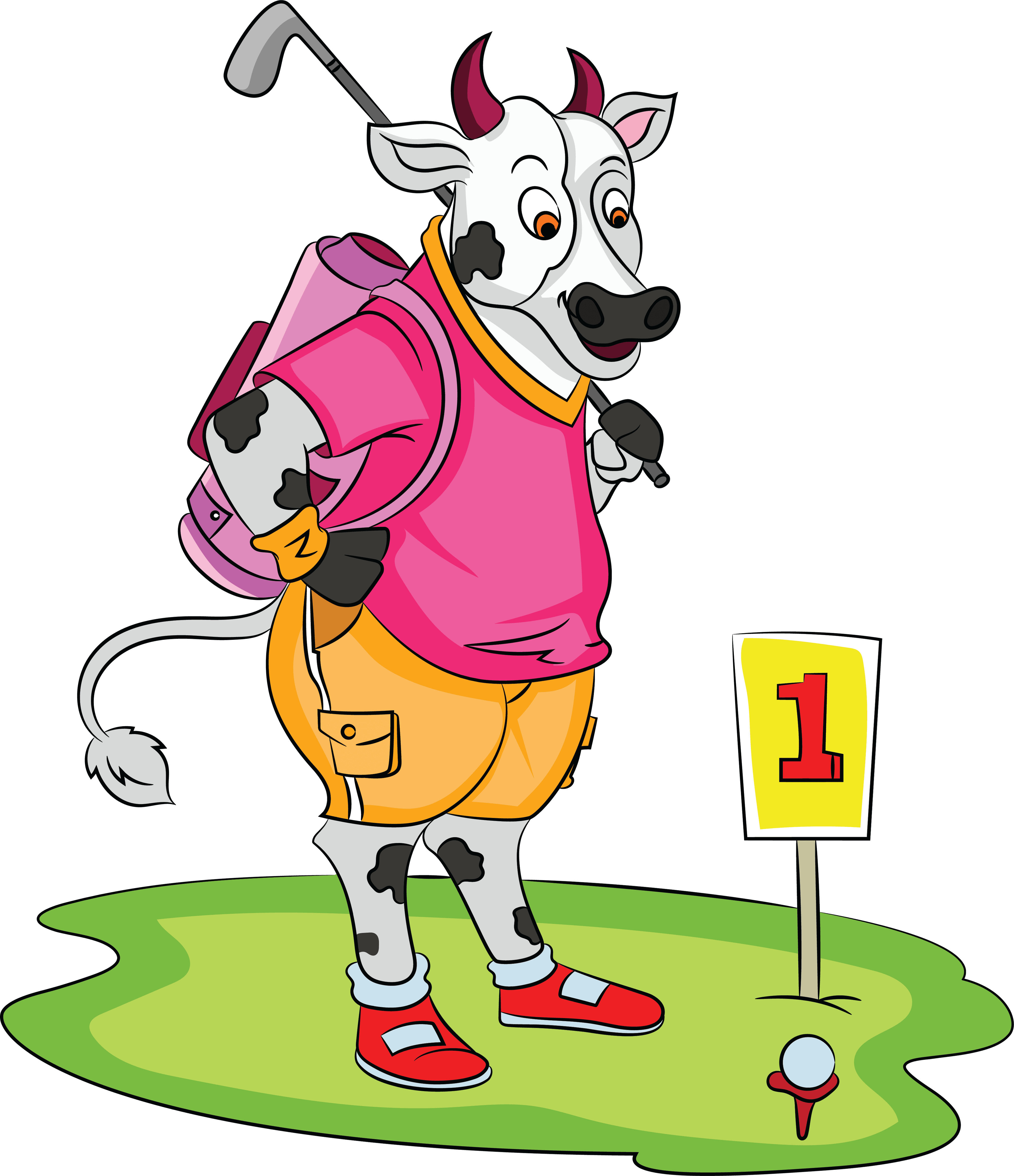 Cute Cow Playing Golf Limited Edition Cute Animals Series 2021 Card 3
