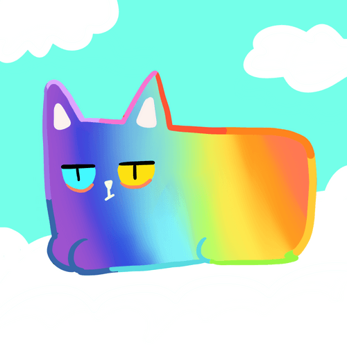 Sunny Happy Rainbow Cat