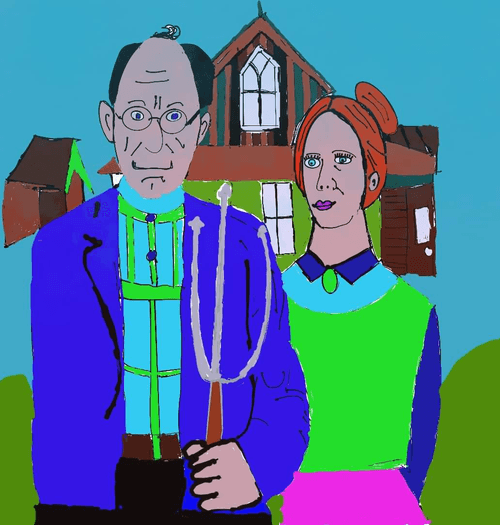 American Gothic in Color !