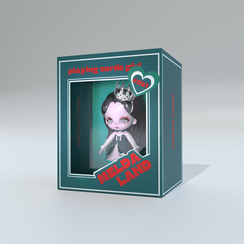 Playing cards girl 3D #021