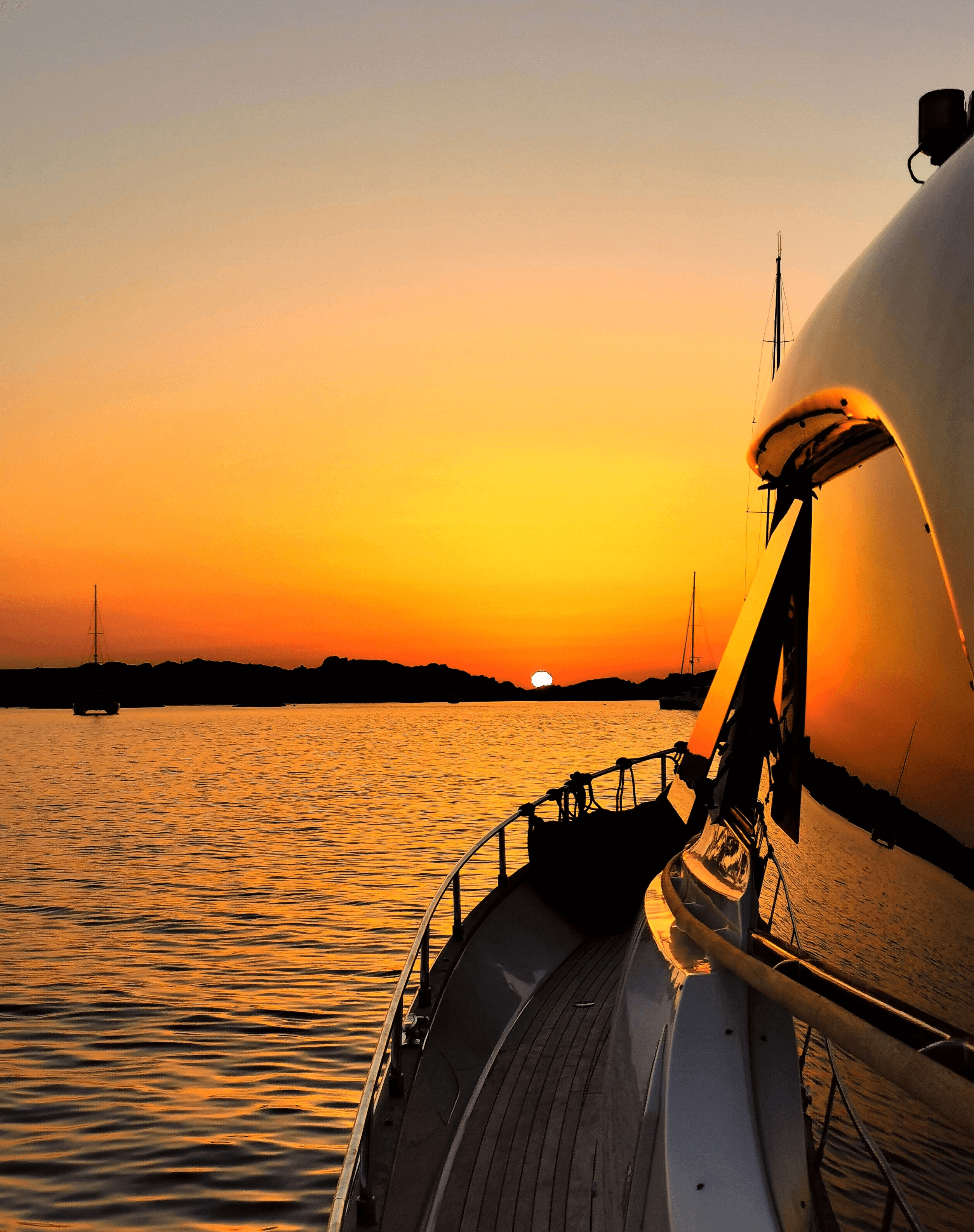 sunset on a boat