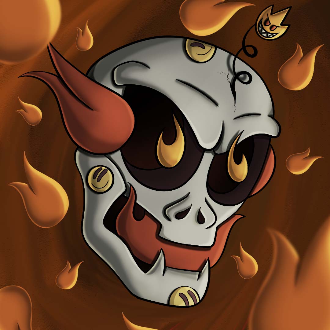 x002 Fire Skull Head