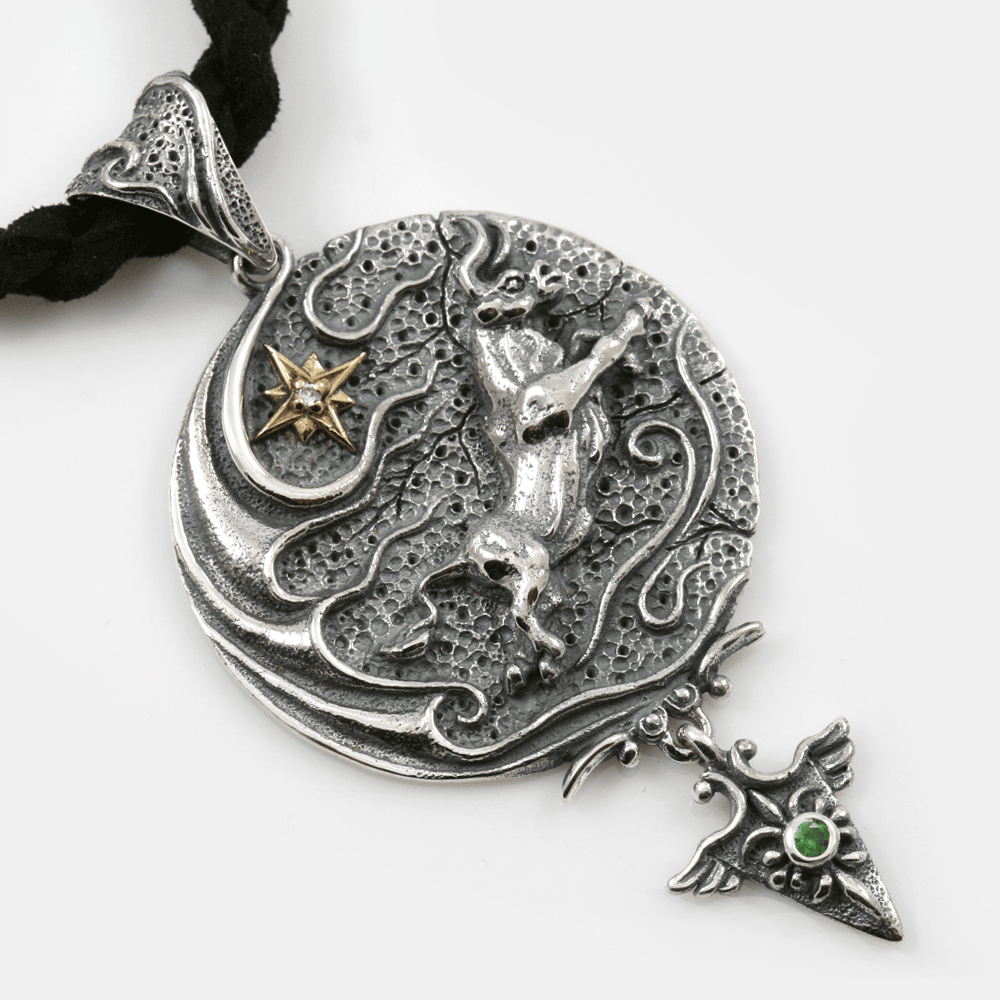 Sterling Silver Taurus Zodiac Pendant Charm #1