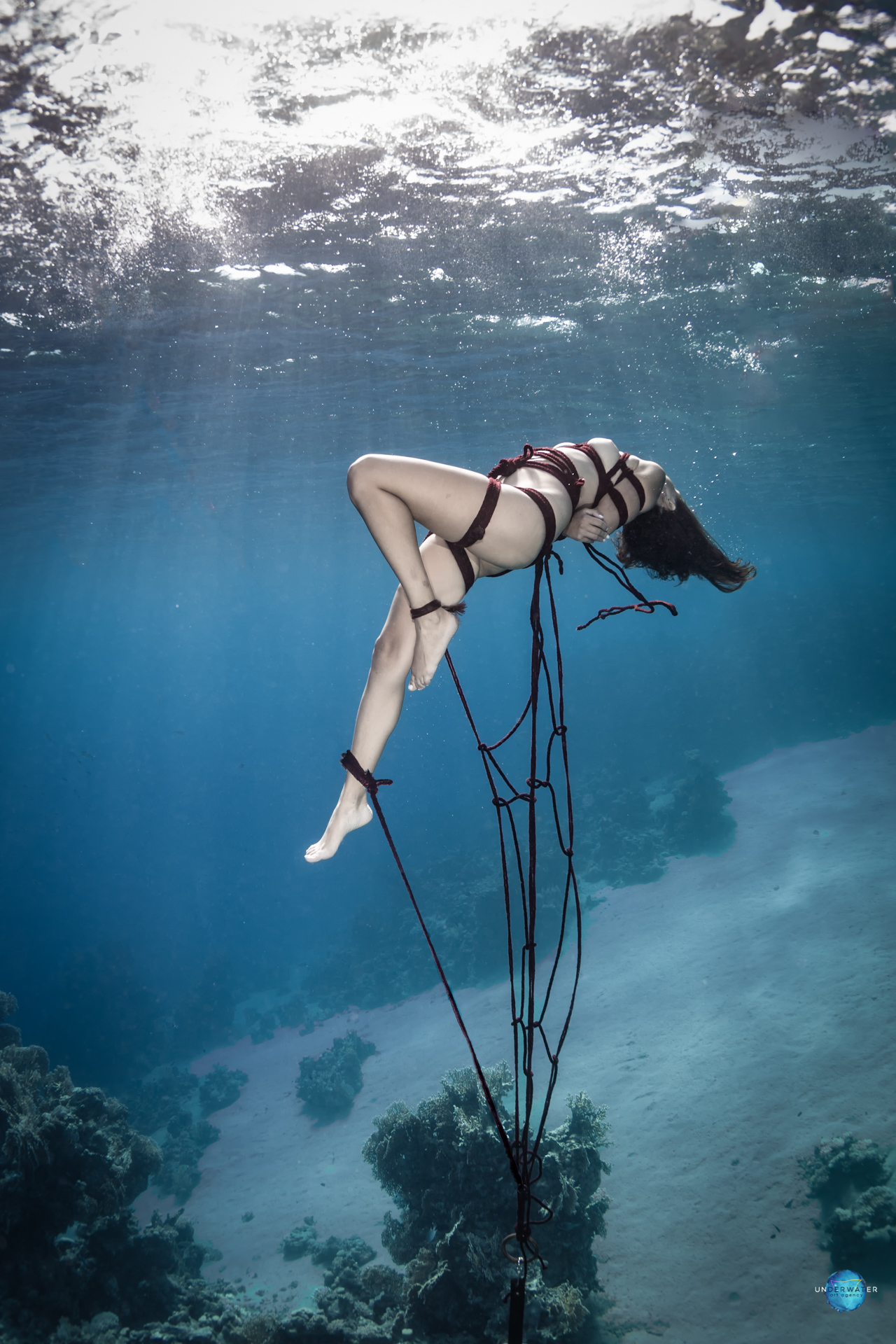 Underwater shibari