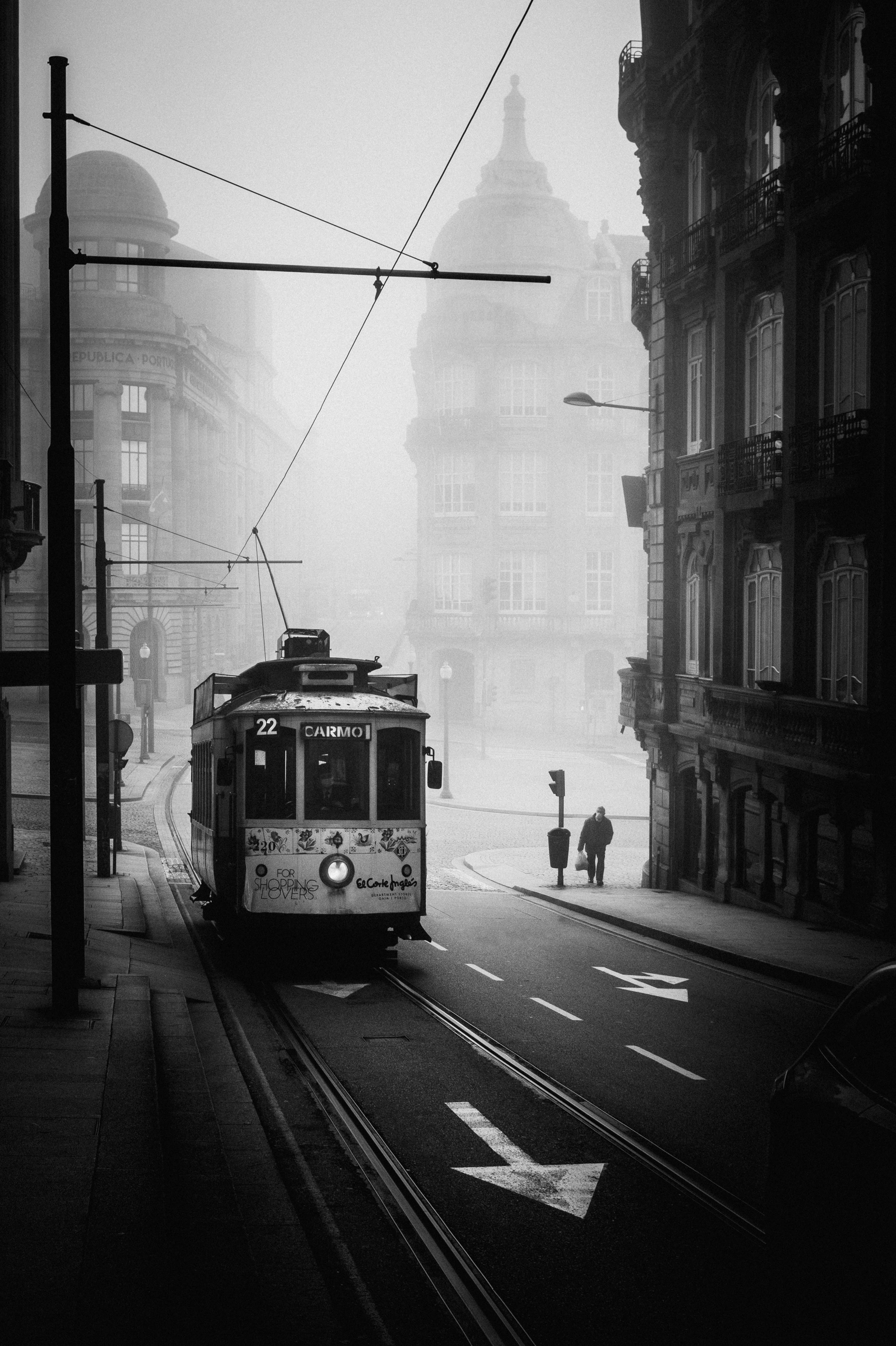 Morning tram.