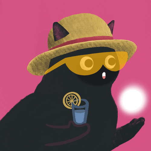 Mimic cat · 🌞👒🕶🍹🐈‍⬛