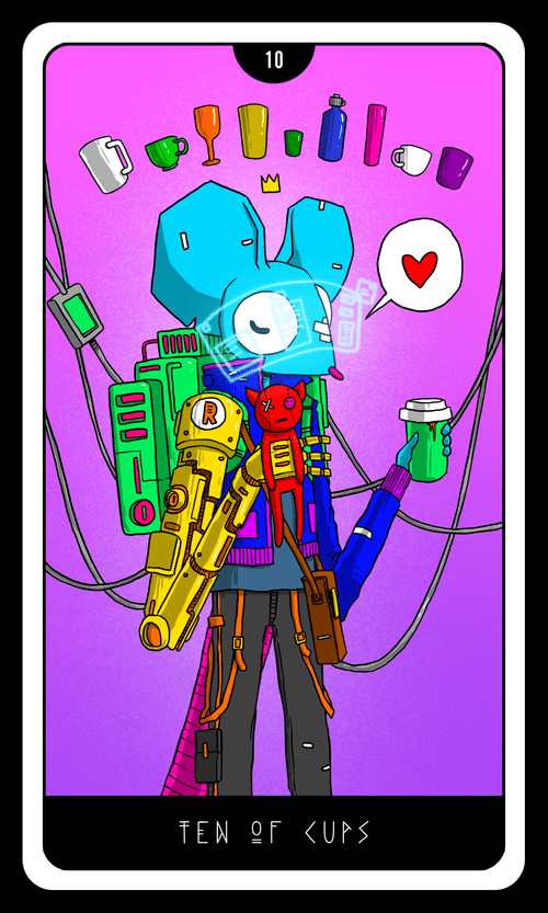 Rosko Sees the Future: Ten of Cups - Original Coloring