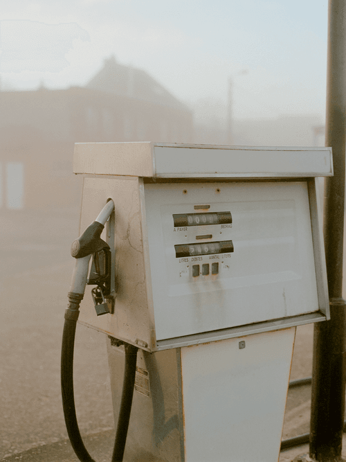 White gas pump