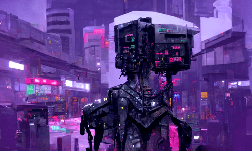 Futuristic city runner