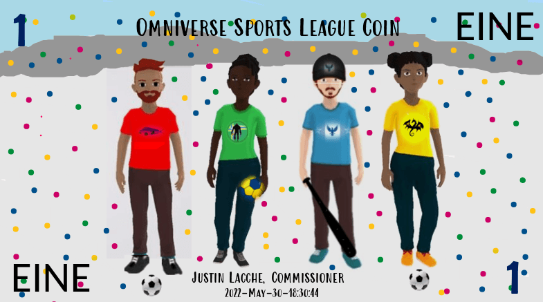 One (1) Omniverse Sports League Coin | Deutsch