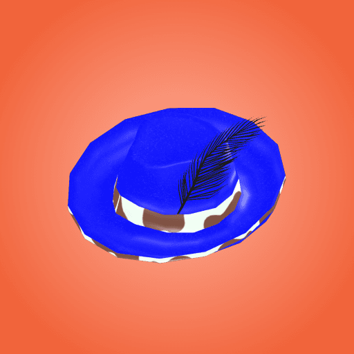 Blue feather hat