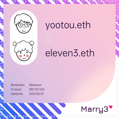 Marry3 #1 yootou.eth&eleven3.eth