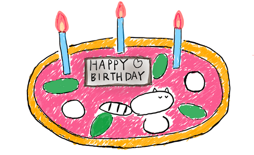 Tanuki on the BirthdayPizza