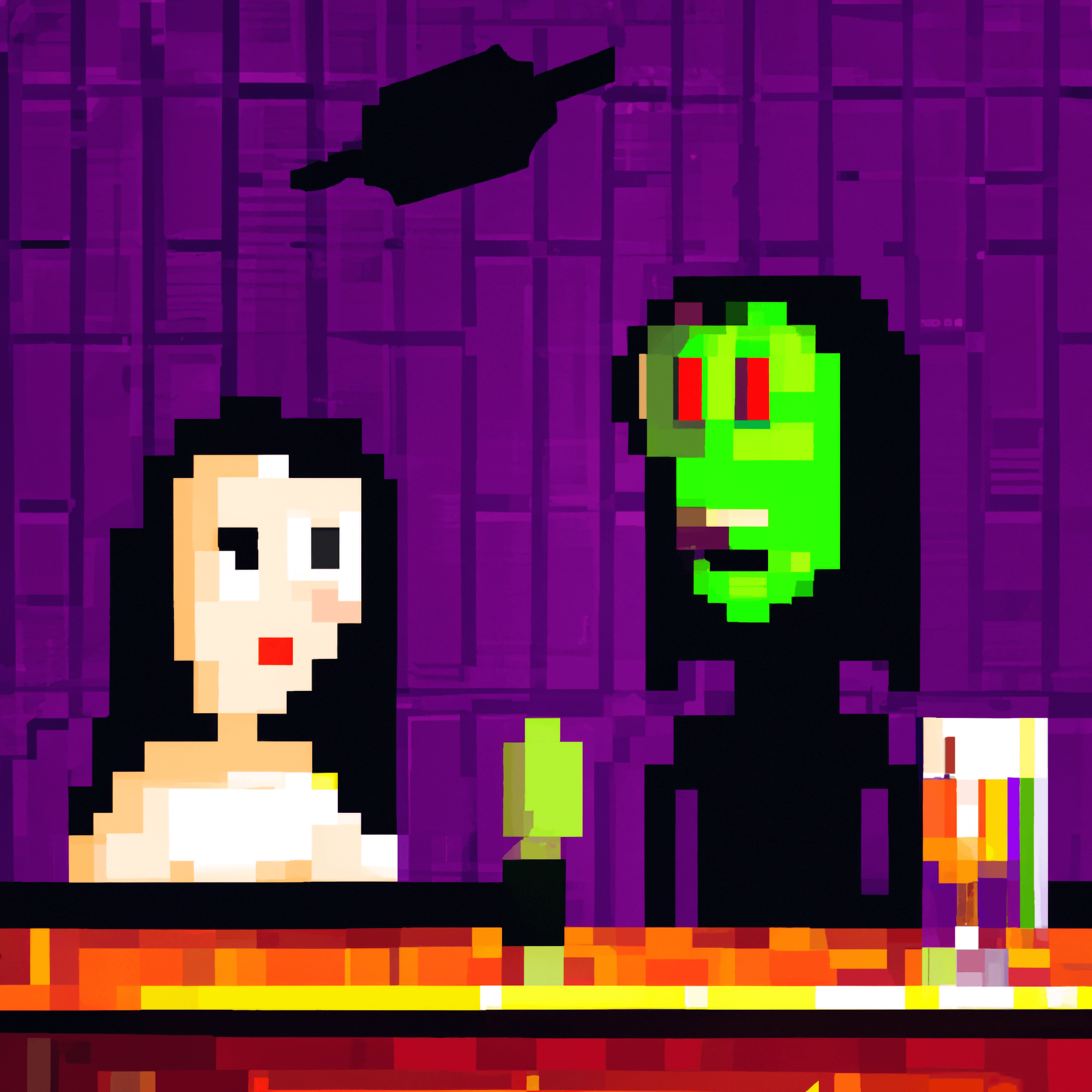 Mona Lisa Meets an Alien in a Bar #7: The Alien in Black