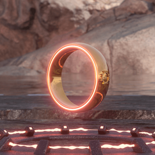 "Rune Glow" Gold Ring of Detection