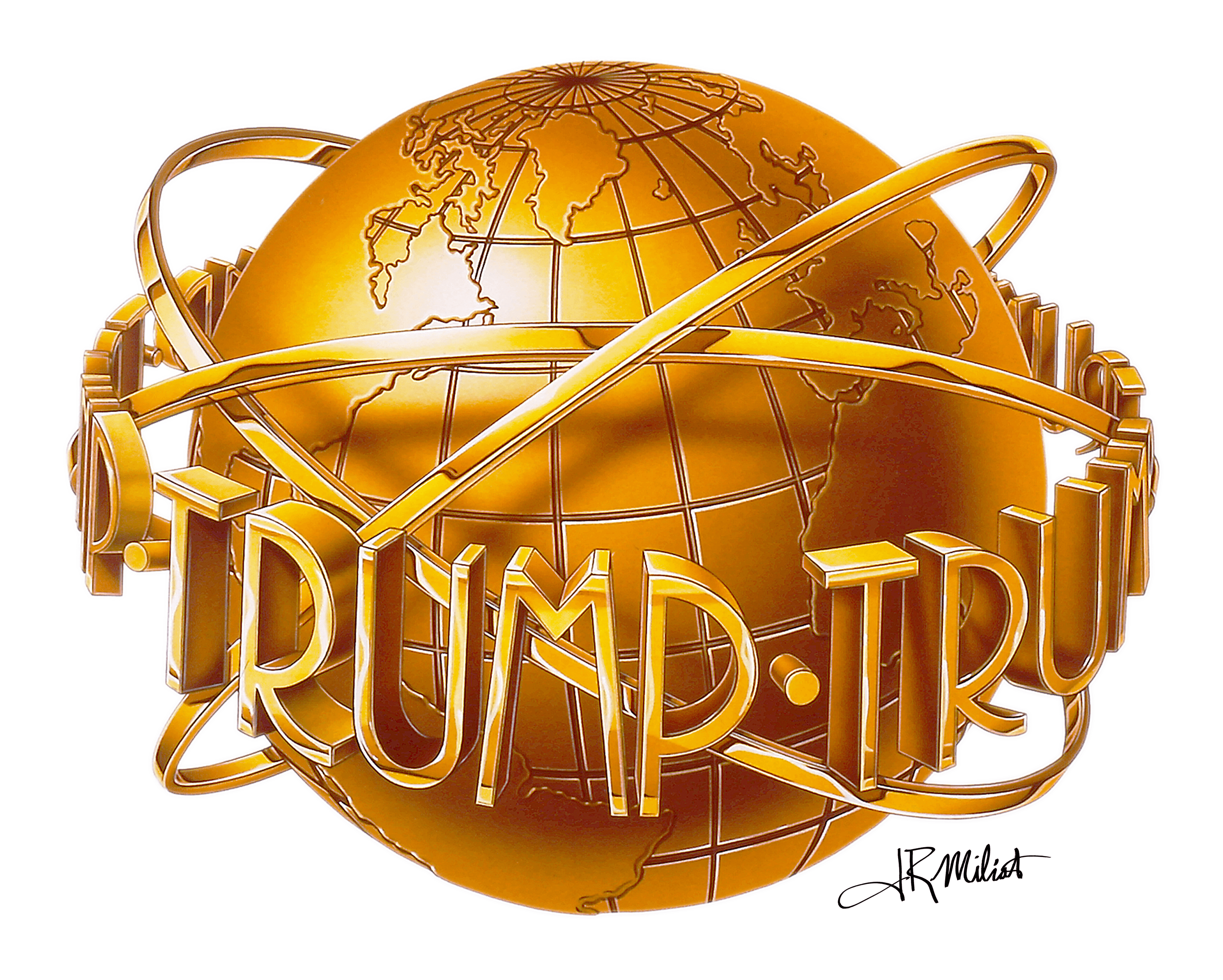 Trump World Globe Airbrush Artwork by Joseph Milioto 