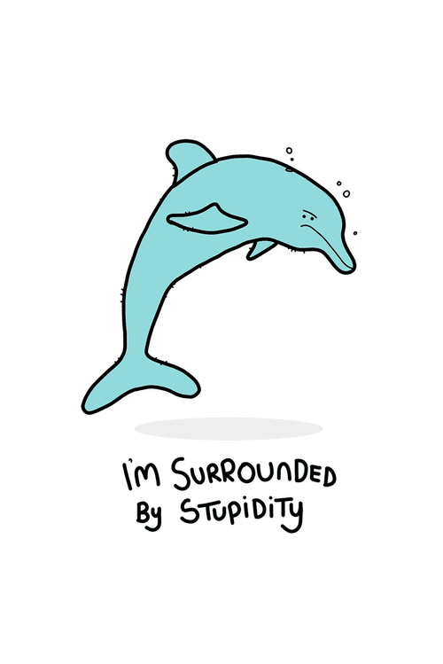 100 Grumpy Animals Card 63/100: Grumpy Dolphin