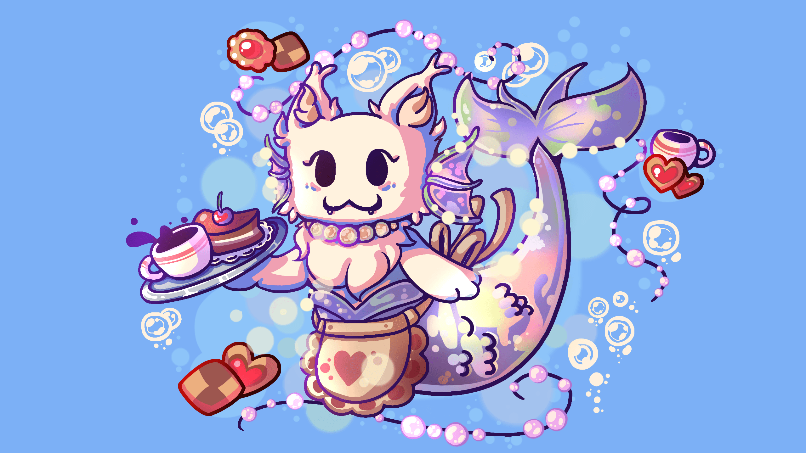 Waitress Cat-Mermaid