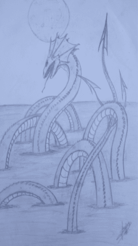 Sea Snake under fullmoon