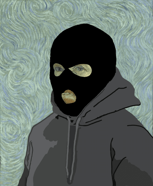 Vandal Gogh self-portrait (2021)